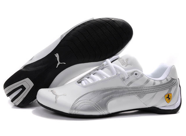 Men's Puma Ferrari Inflection Shoes White/Silver | Puma Ferrari ...