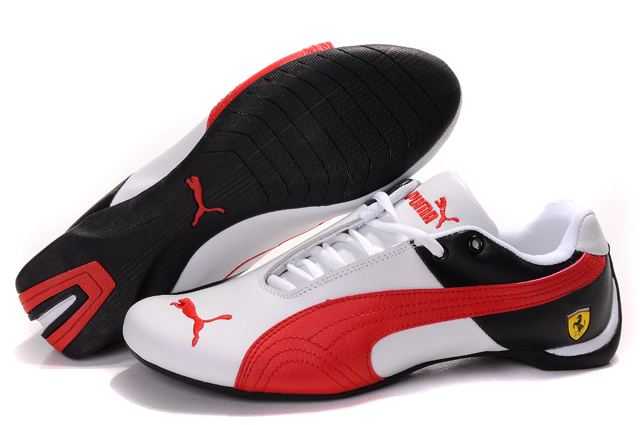 puma red white and black shoes